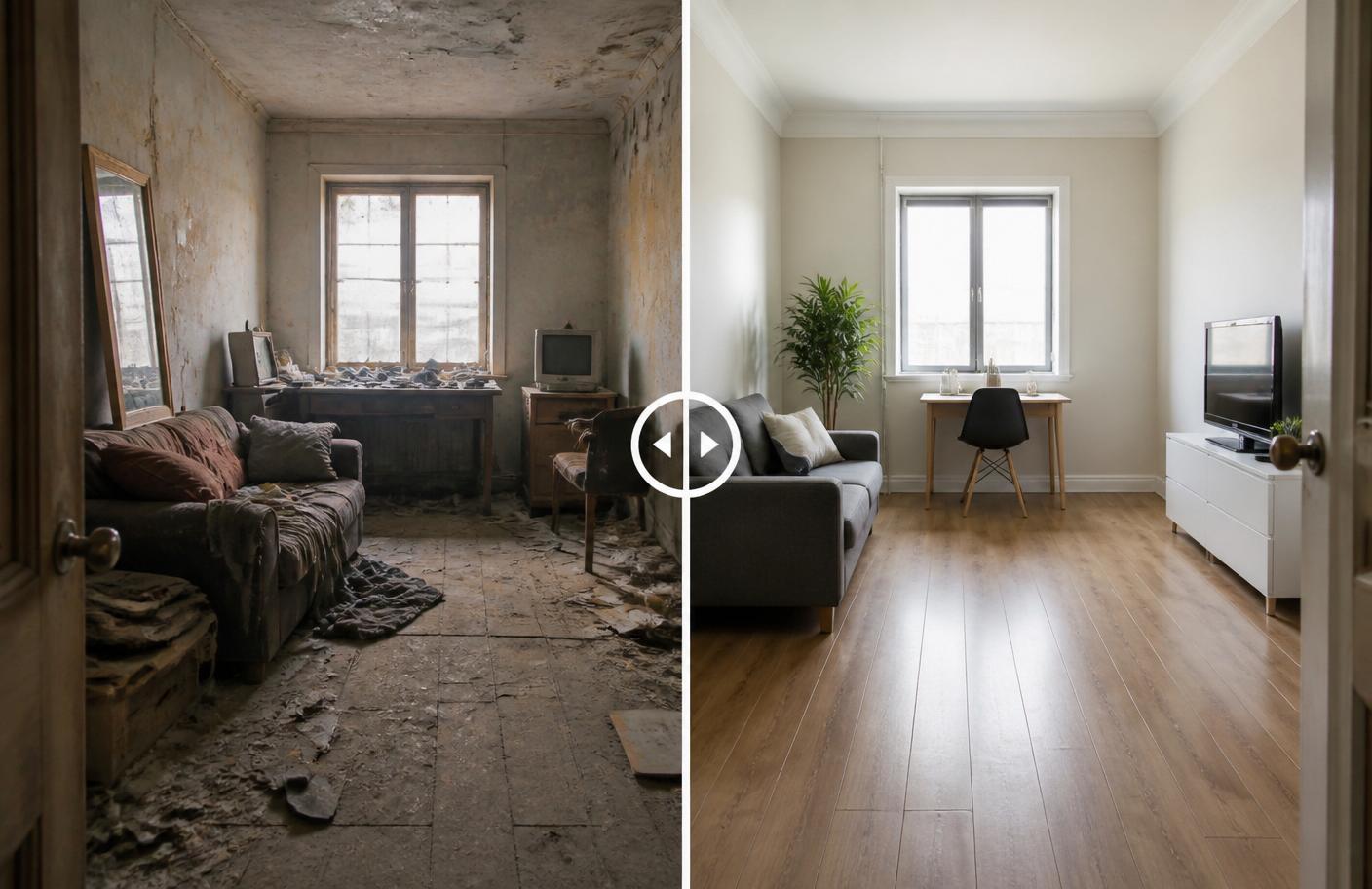 Cleaning transformation before and after